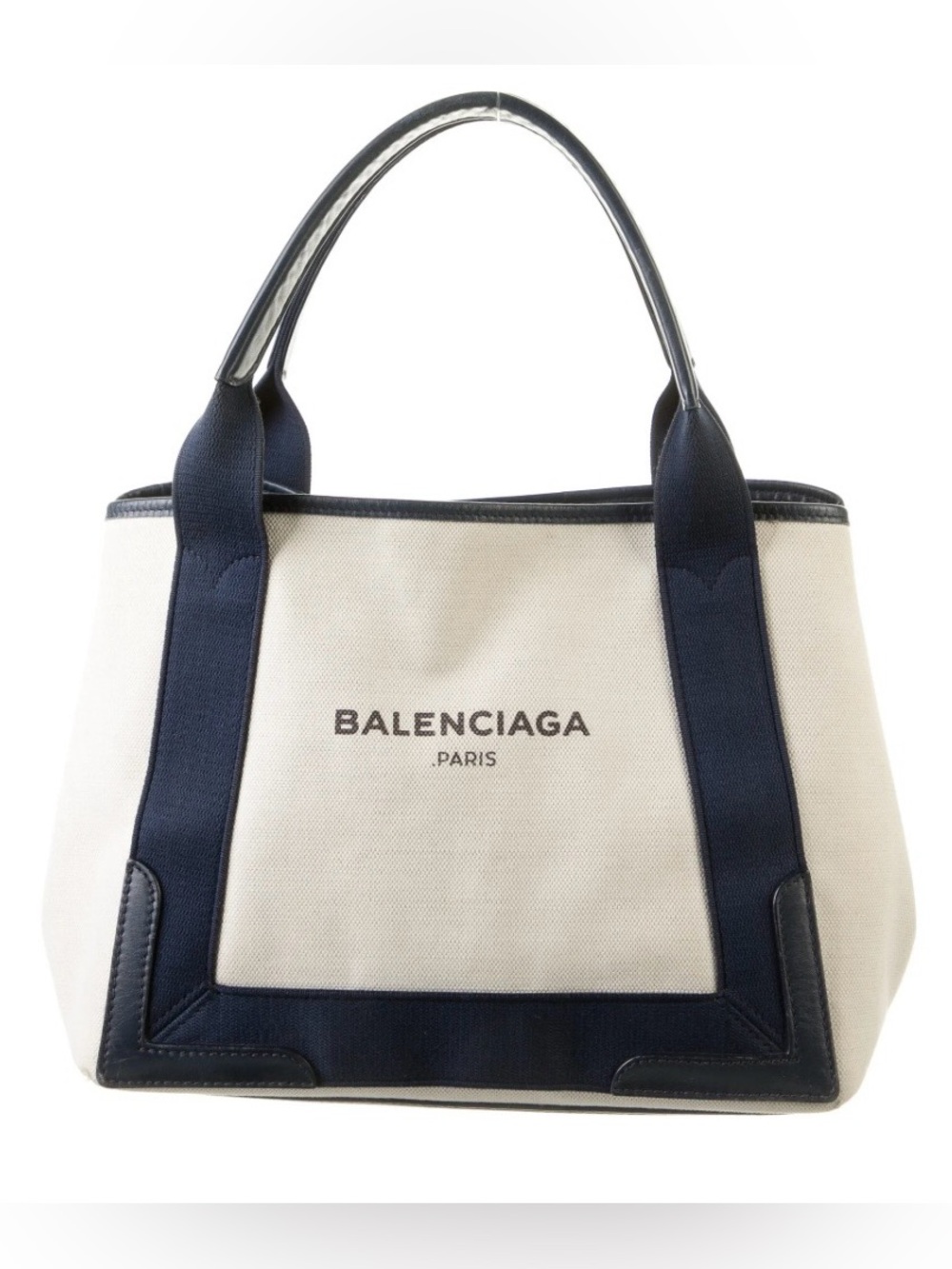 Balenciaga Medium Navy Cabas Tote Bag w/pouch